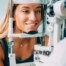 Woman getting eye exam