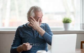 Man experiencing dry eyes